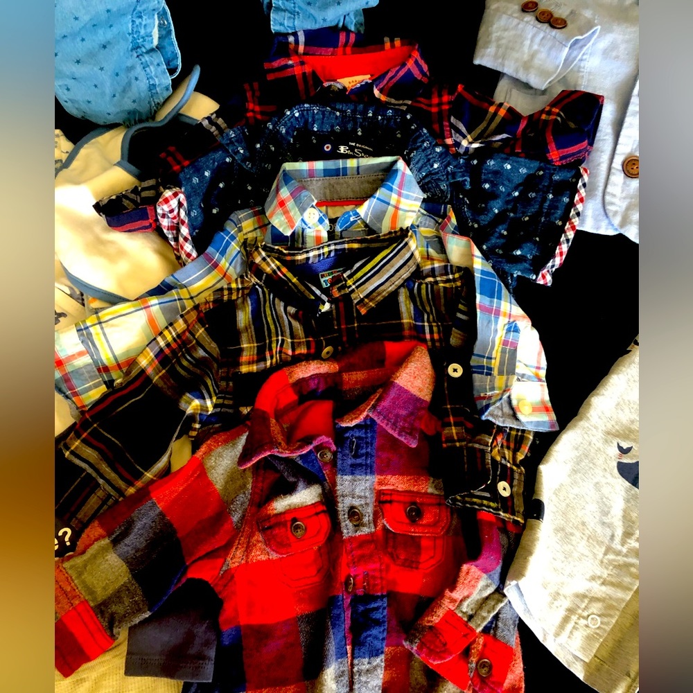 DONATED Bundle of plaid and print onesies